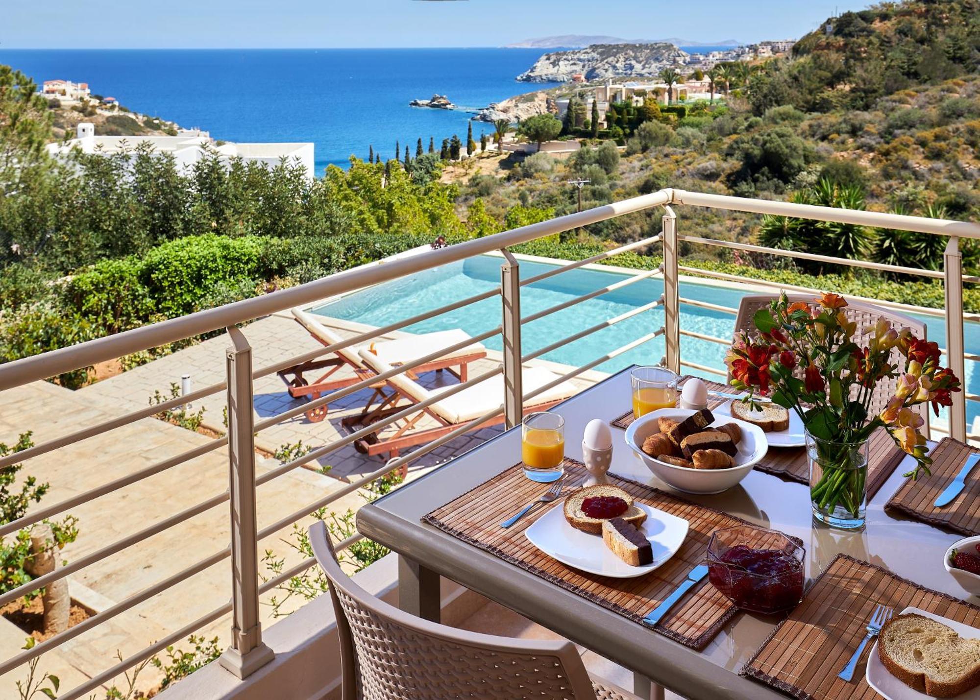 Spacious Villa With Private Eco-Pool And Panoramic Sea View Agia Pelagia Eksteriør billede
